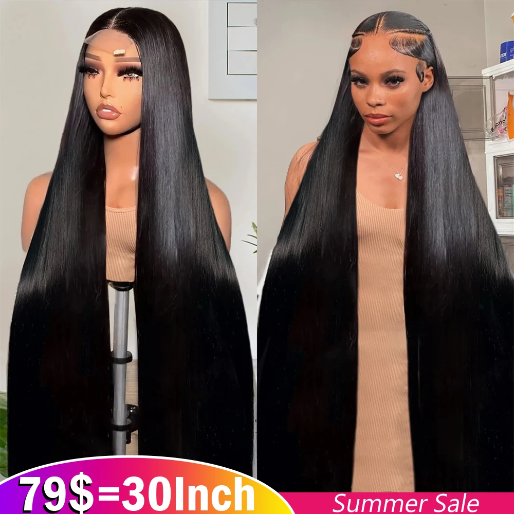 Wig rambut manusia lurus tulang rambut manusia tanpa lem 6X6 Wig renda pra-potong siap untuk Go ketebalan 180 13X6 Wig Frontal renda untuk wanita