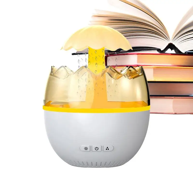 Umidificador de ar recarregável USB Rain Cloud, Umidificador Névoa Desktop, Super Silencioso, Dormindo, Gota de Água, 450ml