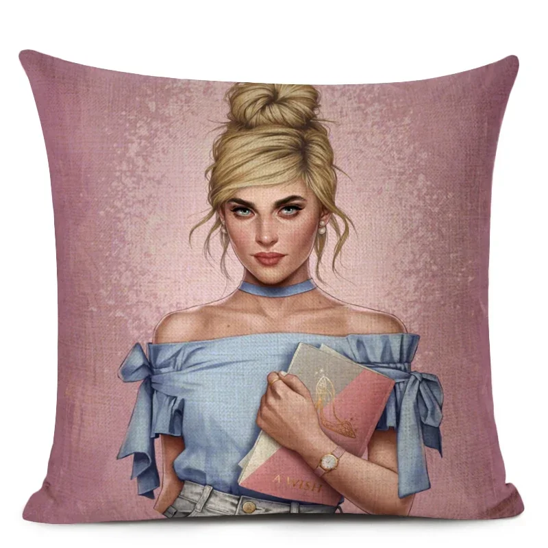 Beautiful Africa Princess Decorative Cushions Cover Oil Painting Print Sofa Throw Pillow Case for Home Decor