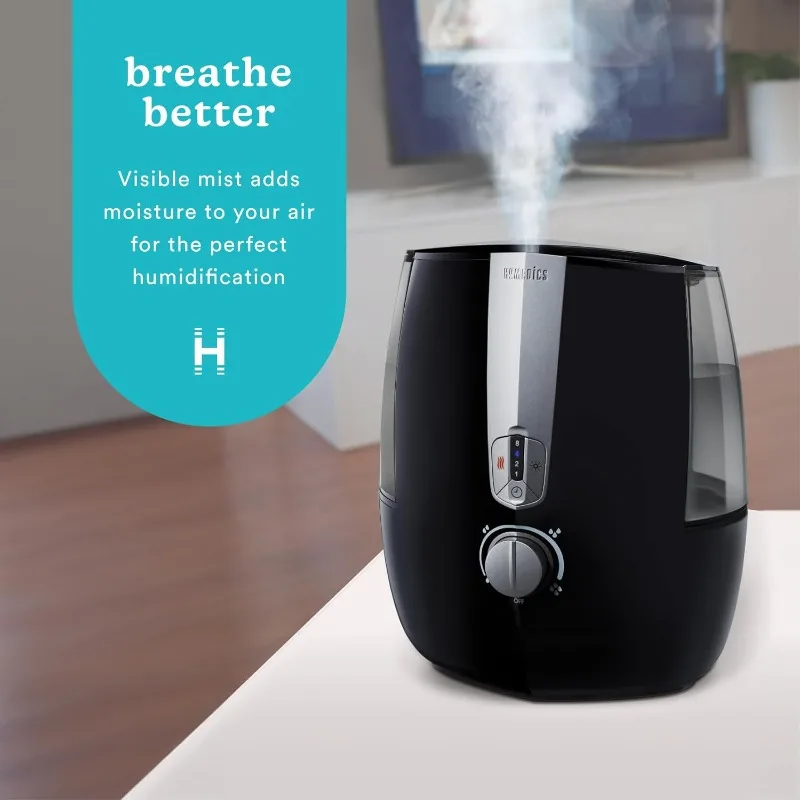 Humidifier, Plant Air Humidifier – Top Fill 5.3L Water Tank with Cool and Warm Mist, Essential Oil Pads, Colored Night Light