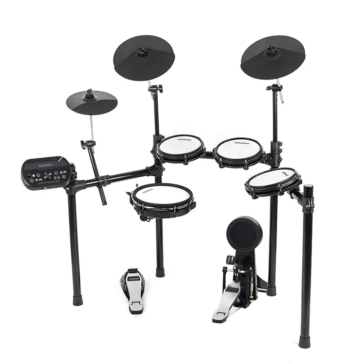 Professional Dual Zone Snare Tom Hi-Hat Crash Drum Pad Percussion Set Independent Pedal Electric Drum Kit