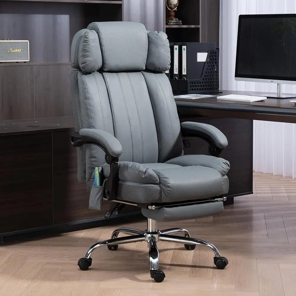 

Massage Office Chair With Heat And 8 Vibration Points Big And Tall Executive Office Chair With Adjustable Headrest, Extra Wide