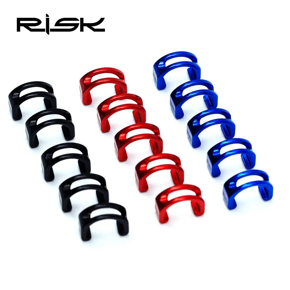 5pcs Aluminum Alloy Bike Bicycle MTB C-Clips Buckle Hose Brake Line Gear Cable Housing Guide Brake Deduction Bicycle Cables