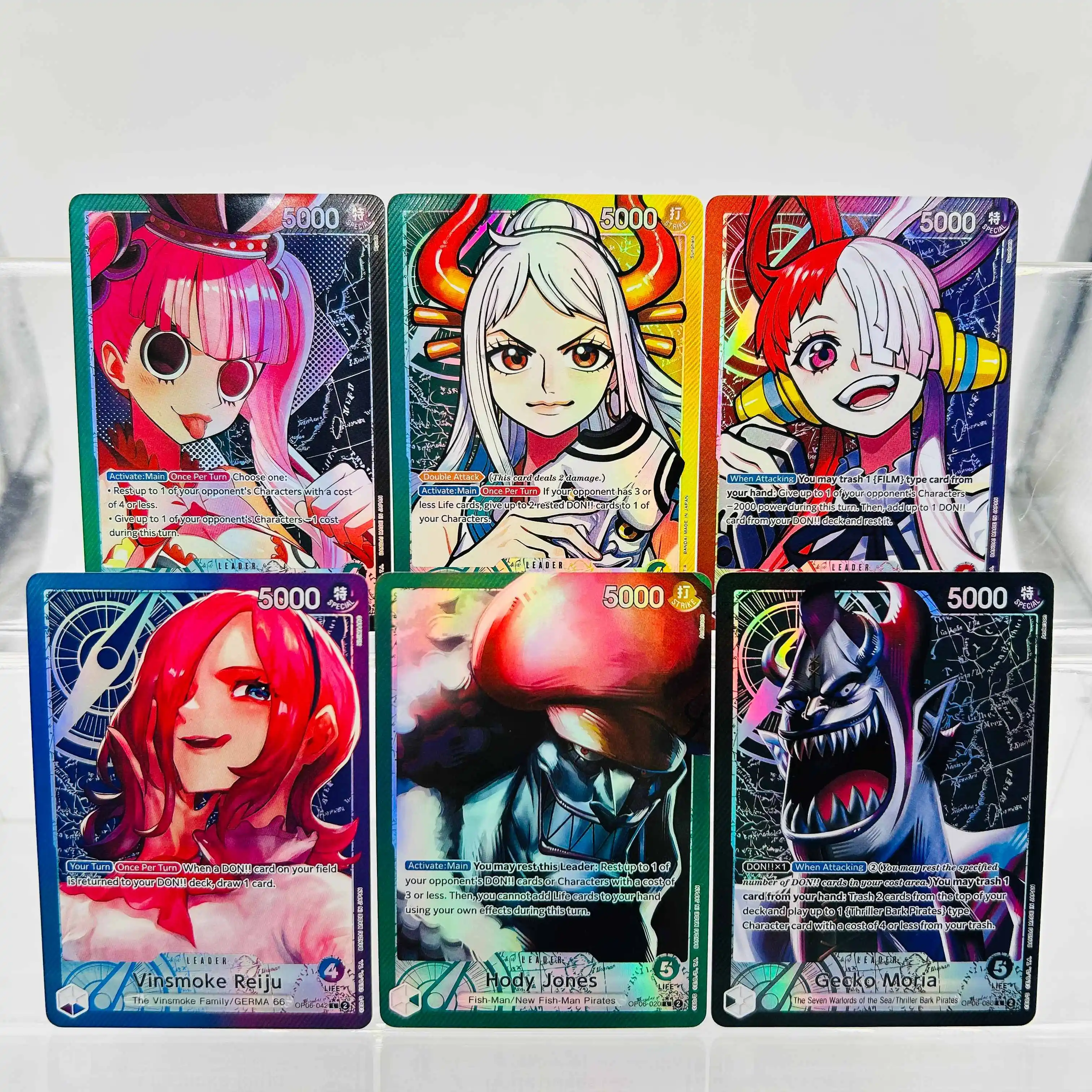 One Piece 6pcs Set Jinbe Katakuri Sanji Koby Luffy Shirahoshi DIY Gold Foil & Foil Texture Premium Anime Collection Card