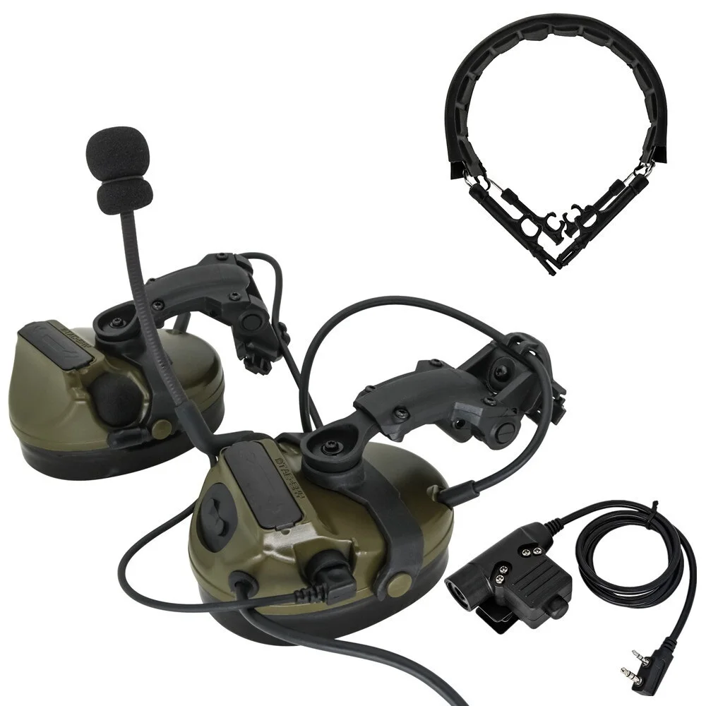 New Helmet Rail Adapter Tactical Headset with PTT Adapter u94 ptt & Tactical Headset Replacement Headband