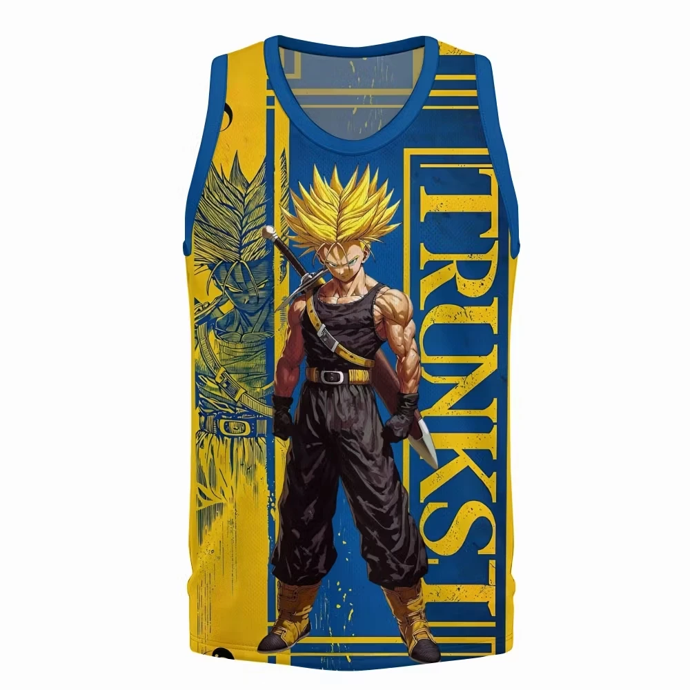 Dragon Ball TRUNKS 3D Printed Basketball Jersey Summer Men Breathable Quick Drying Sleeveless Vest Family Matching Clothing