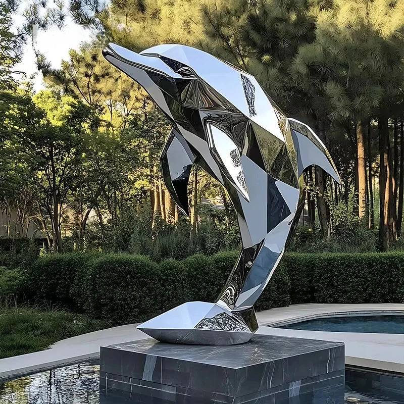 Stainless Steel Garden Sculpture Hotel Lobby Art Statue Water Feature Decoration