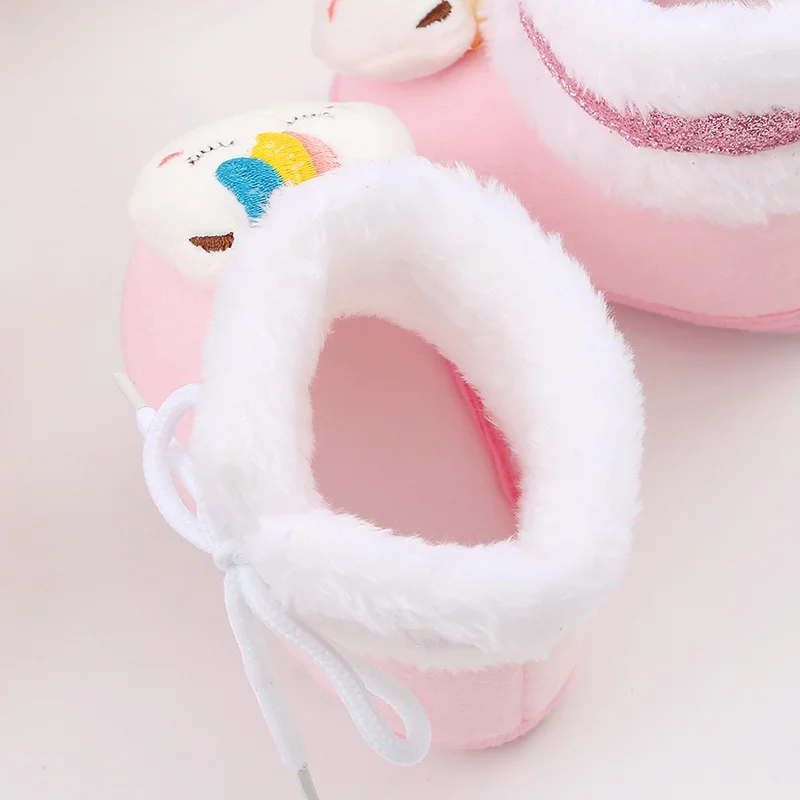 Newborn Baby Boots Shoes Cute Cartoon Boy Girl Toddler Winter Plush Snow Booties Warm Infant Crib Shoes