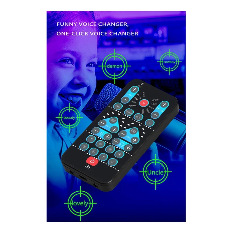 Mini Voice Changer Card 16 Different Effects Voice Changing Support Multi Language For Games Song Phone Live Streaming