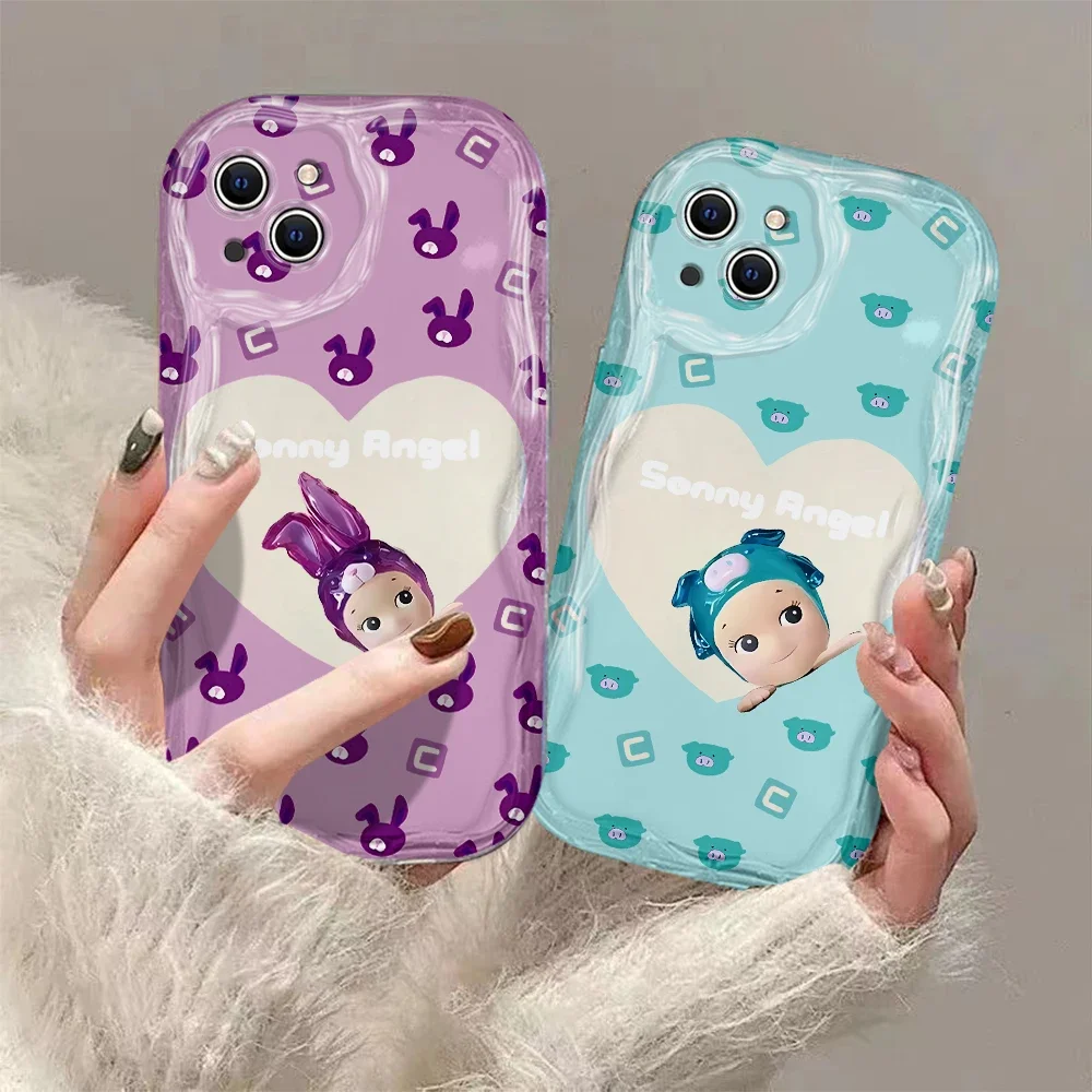 Animal Sonnies Angels 3D Wave Case For iPhone 16 15 14 13 12 11 Pro Max Mini X XR XSMAX 8 7 6S Plus Soft Silicone Cover