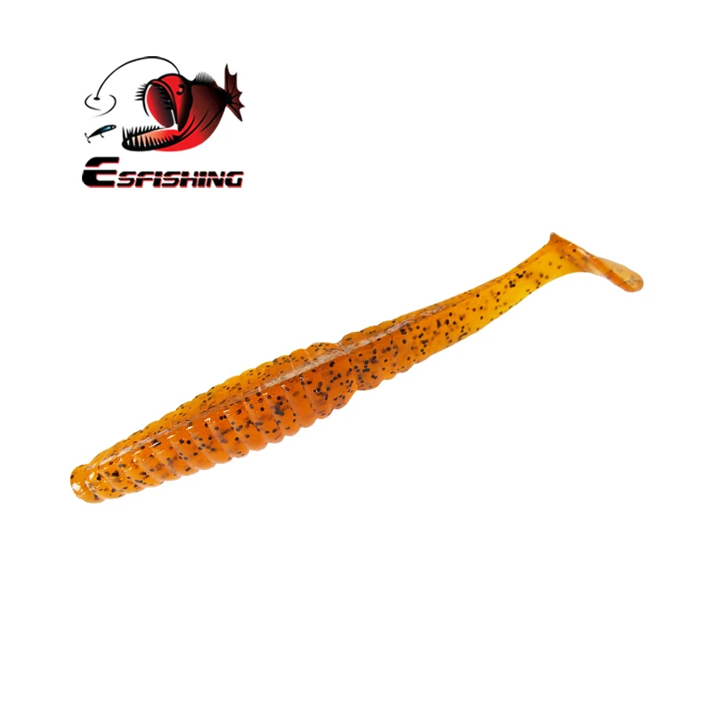 ESFISHING Soft Silicone Bait Stagger Shad 100mm 7.2g Shrimp Smell Minnow Pesca Artificial Fishing Lure