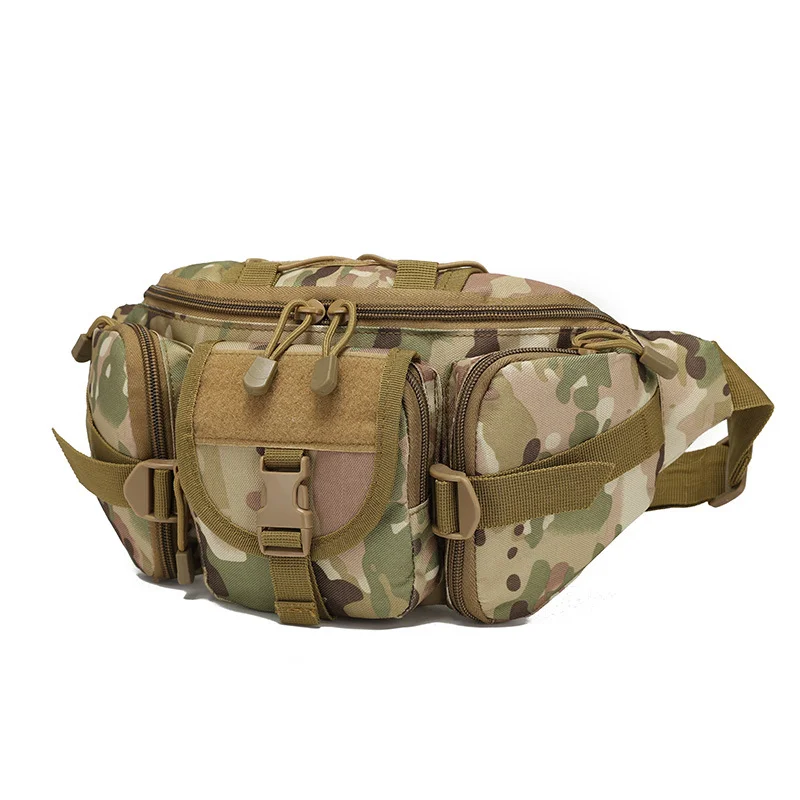 TINYAT Men's Camouflage Waist Bag Multiple Pockets High Capacity Top Velcro strap Crossbody Bag Cycling, Leisure Chest Bag