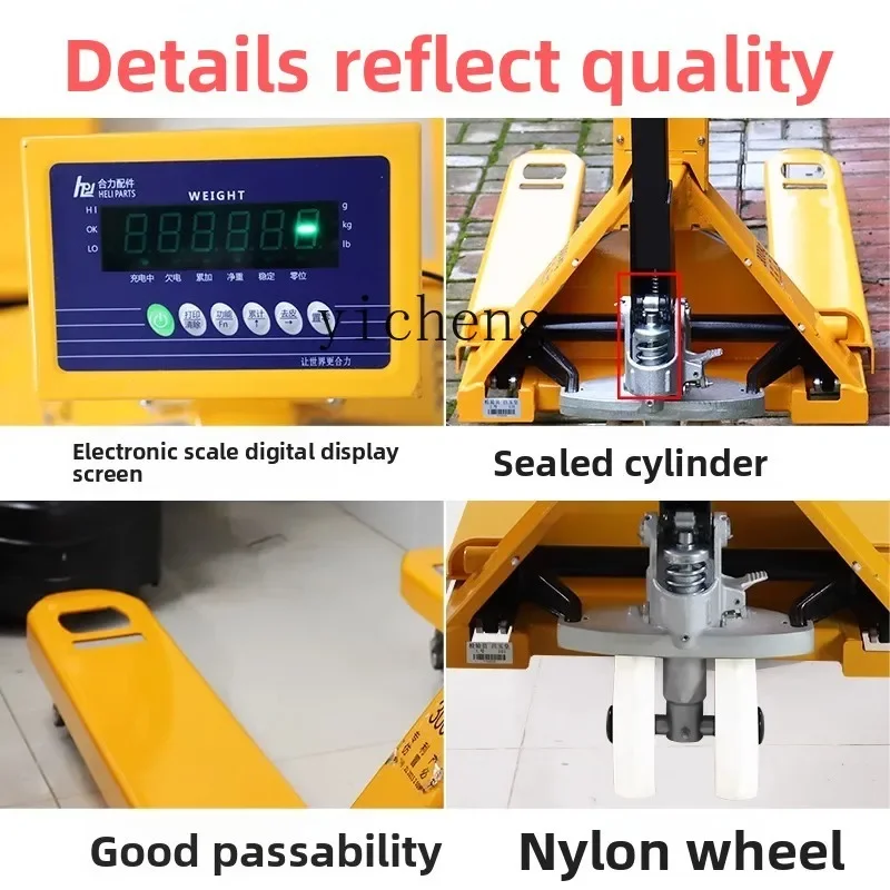 Heli Electronic Scale Forklift Manual Hydraulic Truck Ground Cattle Belt Weighing Forklift Pallet Truck
