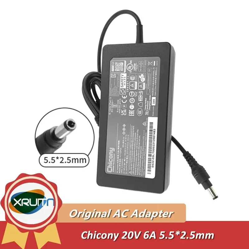 

Genuine Chicony A17-120P2A 120W Power Adapter 20V 6A 5.5x2.5mm For Inter NUC10 NUC13VYKi7 NUC13AN[x]i5 NUC13L3[x]i7 Mini Laptop