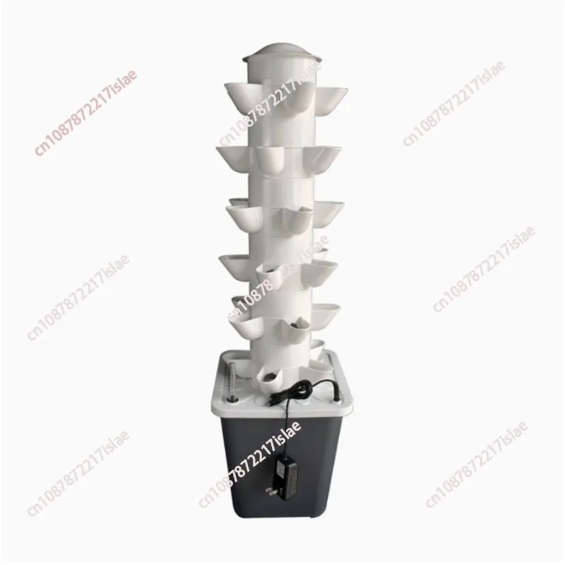 Hydroponic Growing System Mini Indoor Outdoor Home Grow Herb Vertical Garden Tower 6 Tiers 30 Holes Vegetables Planter