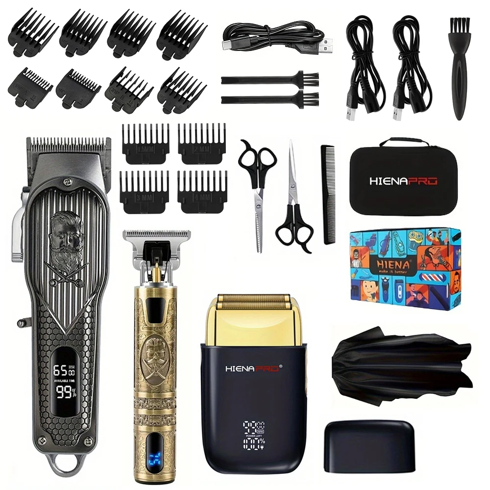 Professional men's hair clipper, rechargeable beard trimmer, T-blade electric hair clipper, Men's gift, Father's Day gift