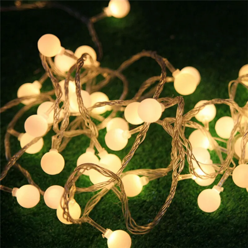Lampu Natal 10M 100 LED Bola Dekorasi Pesta Liburan Pernikahan Lampu Garland Pencahayaan Dalam & Luar Ruangan 220v EU
