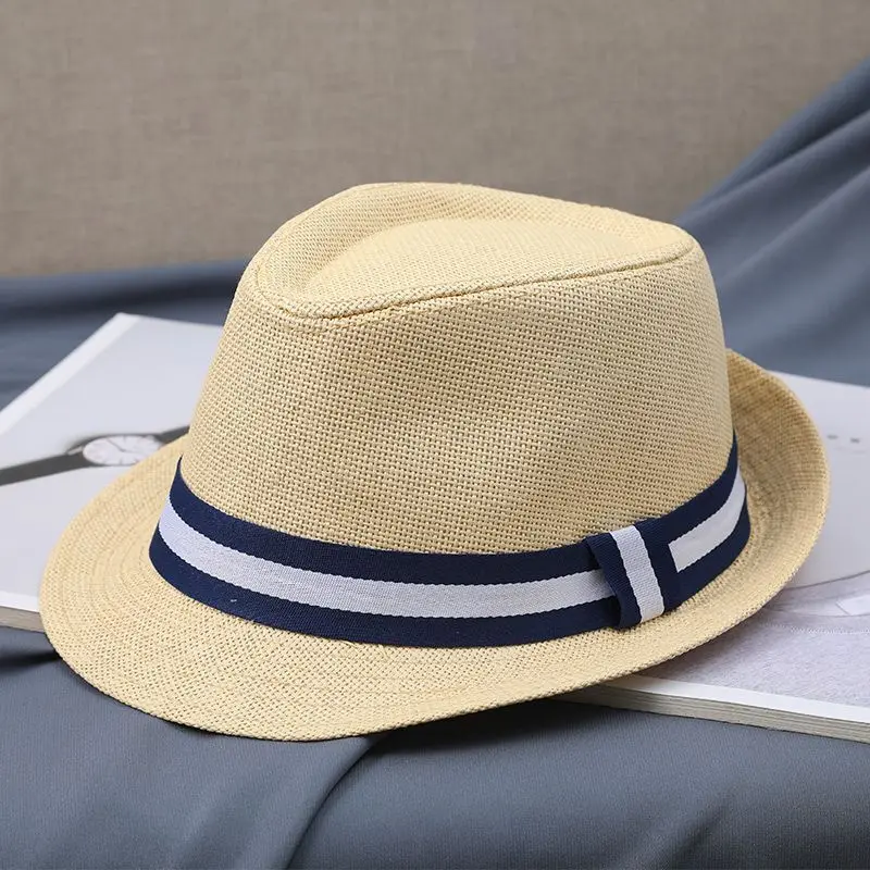 New Hat Men Summer Short Shading Fashion Jazz Gentleman Hat Middle-aged and Old Outdoor Leisure Joker Hat