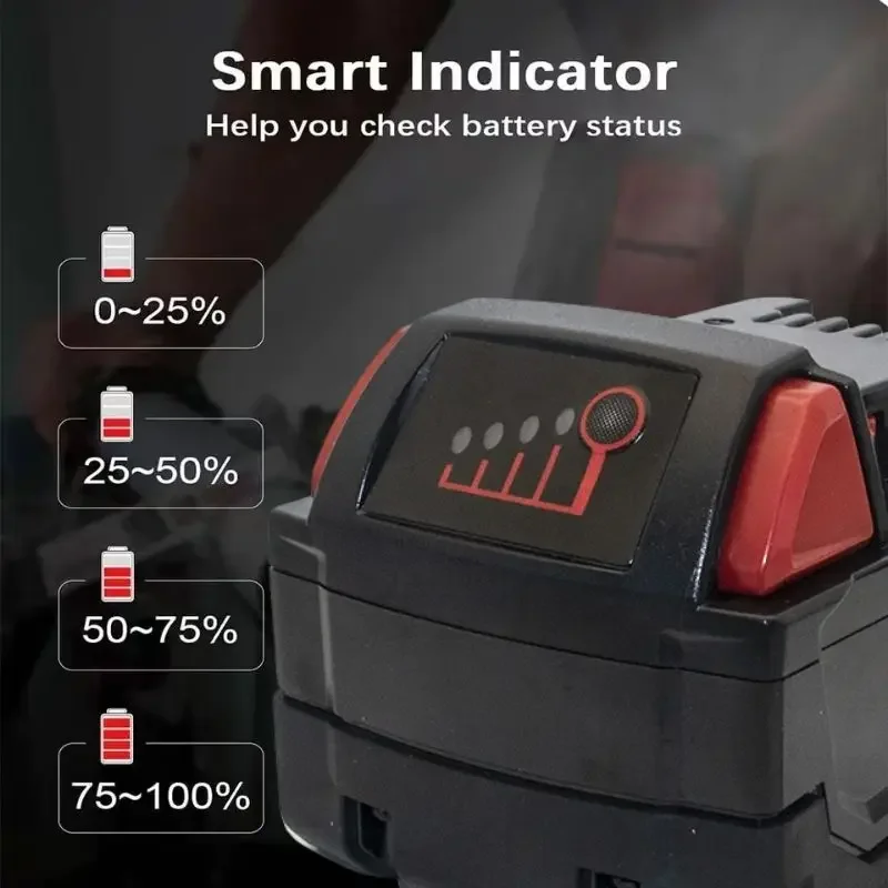 Imagem -04 - Bateria de Lítio para Ferramentas Elétricas sem Fio Bateria de Capacidade Estendida xc 12ah Milwaukee 4811-1852 M18 48-11-1850 48-11-1840