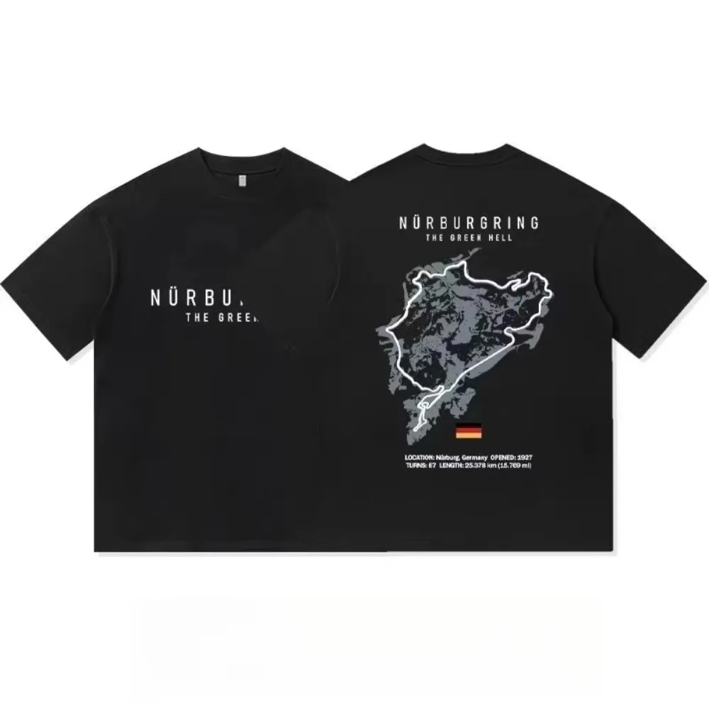 2026 New Nurburgring Circuit Map Unisex T-shirt Short Sleeve Casual Streetwear Tee For Auto Enthusiasts