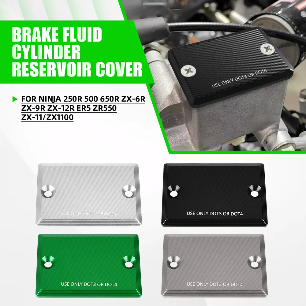 Front Brake Reservoir Fluid Cover Cap Guard Protector FOR KAWASAKI NINJA 250R 500 650R ZX-6R ZX-9R ZX-12R ER5 ZR550 ZX-11/ZX1100
