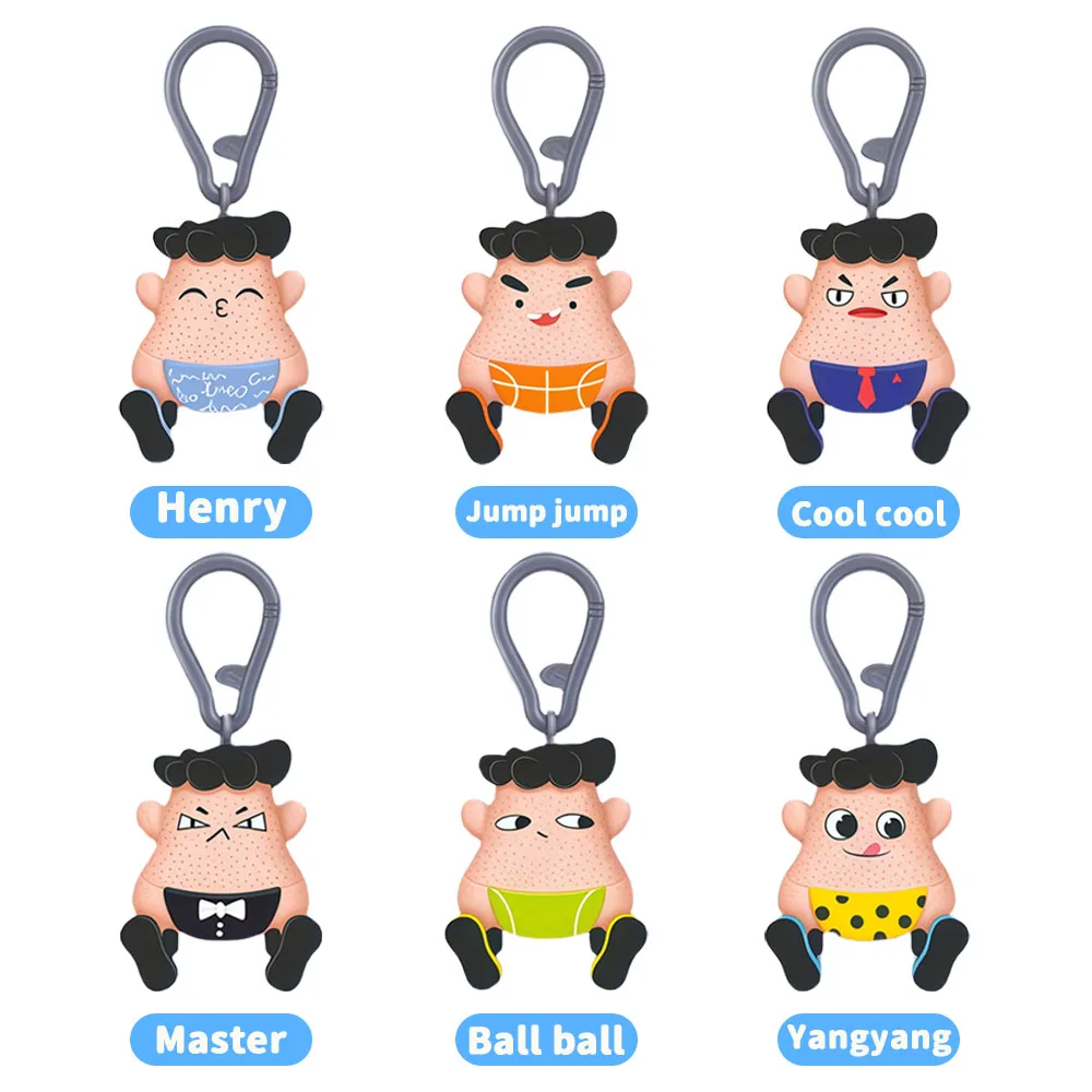 Beard Pulling Fidget Toy Funny Stress Relief Keychain | Squeezing Pimple Toy | Anti-Stress Gag Gift for Kids Adults