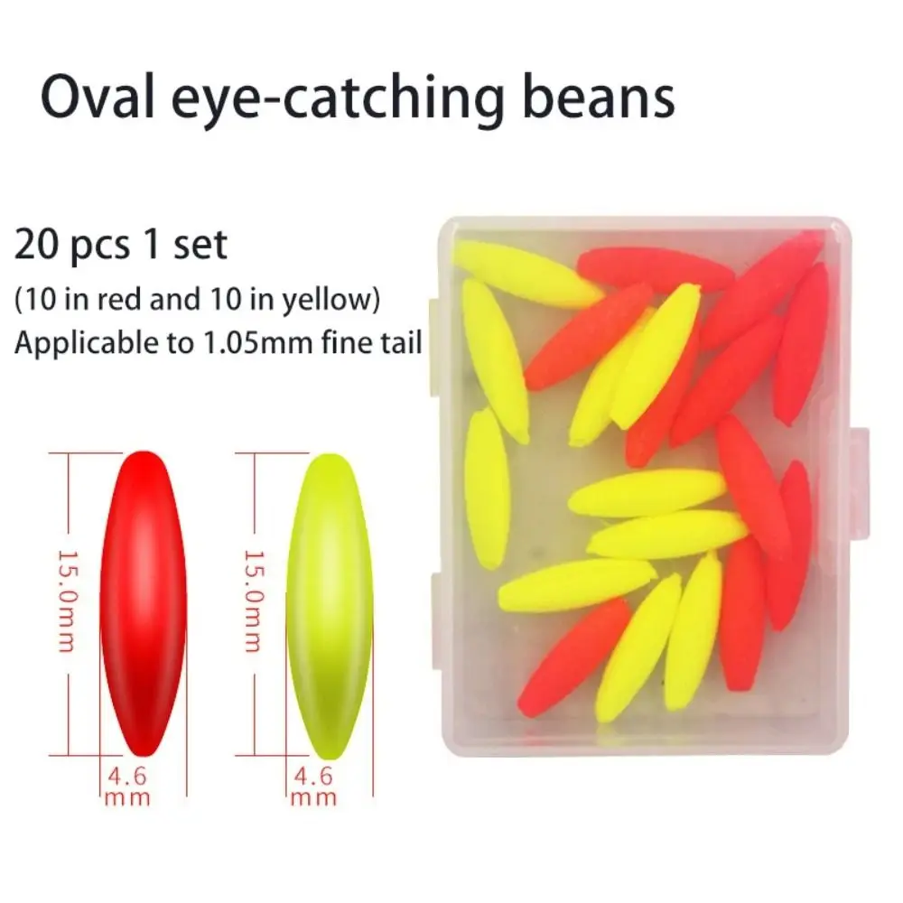

20pcs Fluorescent Fishing Floating Bobbers Fluorescent EVA Foam Foam Strike Indicator Red Buoyancy Balls