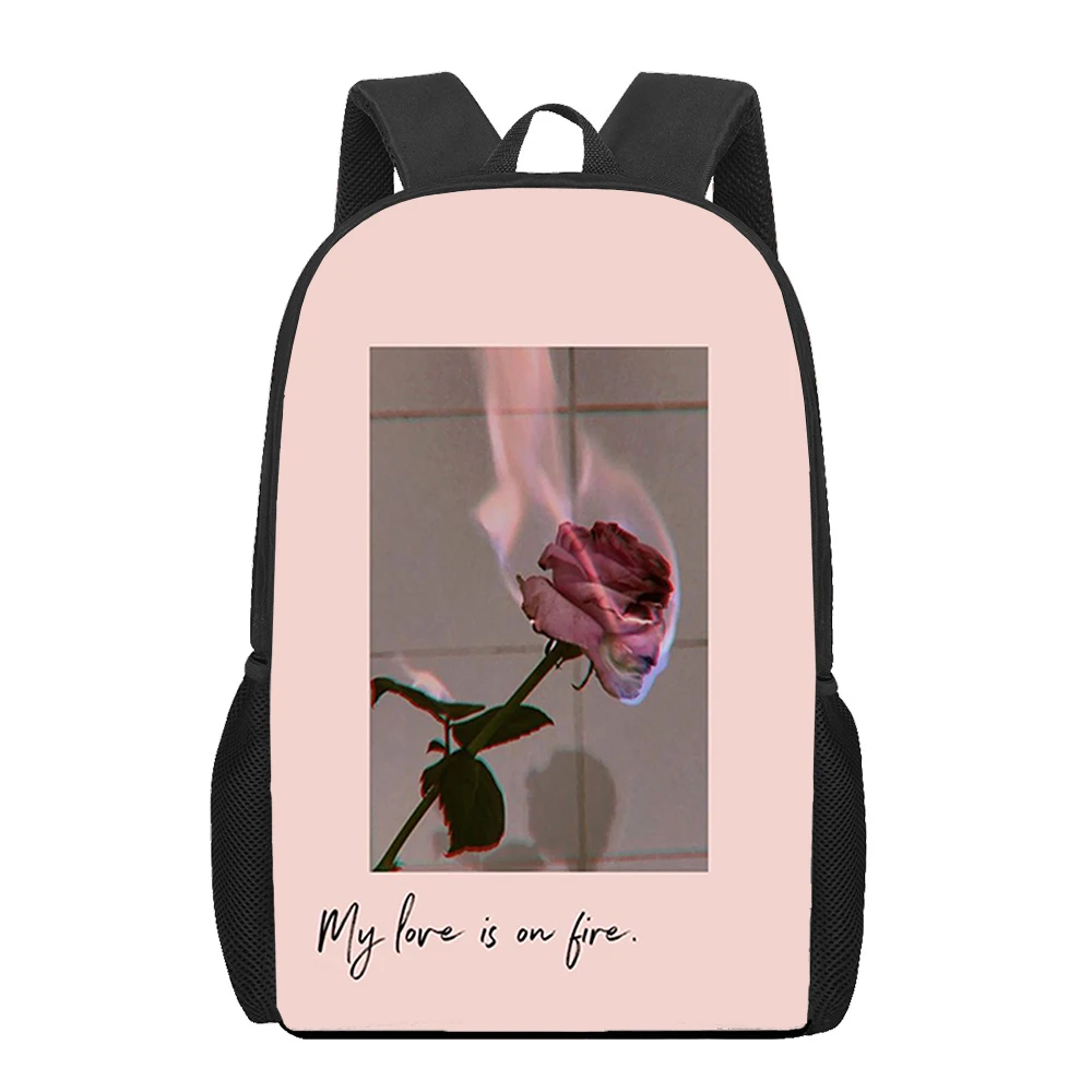 Mochila de gran capacidad con estampado 3D de flores, rosas, plantas, peonías, libros, adolescentes, niños, jardín de infantes