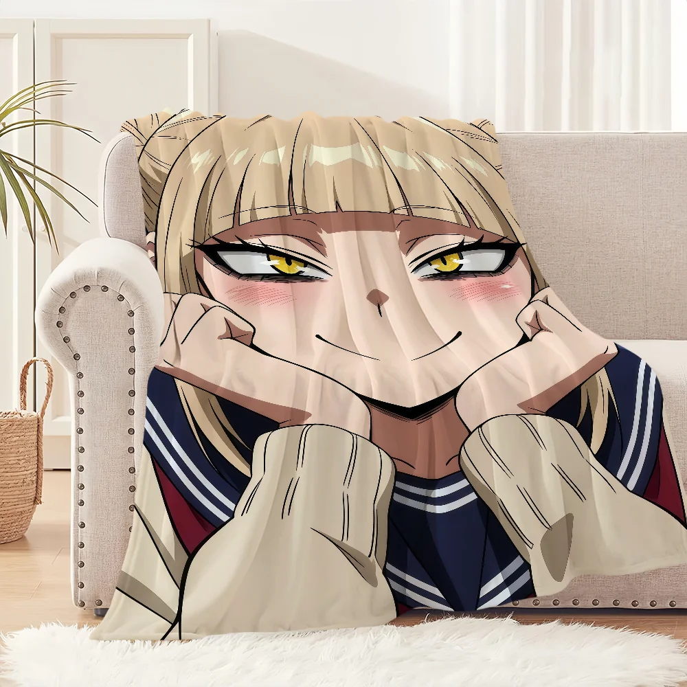 

Flannel toga warm comfort soft plush blanket for sofa h-Himiko living room anime office fanart bedroom travel kawaii girl gift