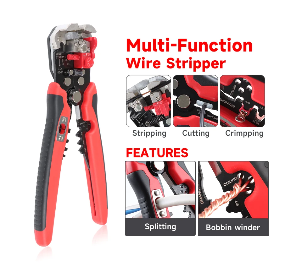 5-in-1-Multifunktions-Automatik-Abisolierzange (0,25–10 mm2) YES-1R Werkzeuge zum Crimpen, Schneiden, Spalten und Mergieren von Drähten – Detail 2