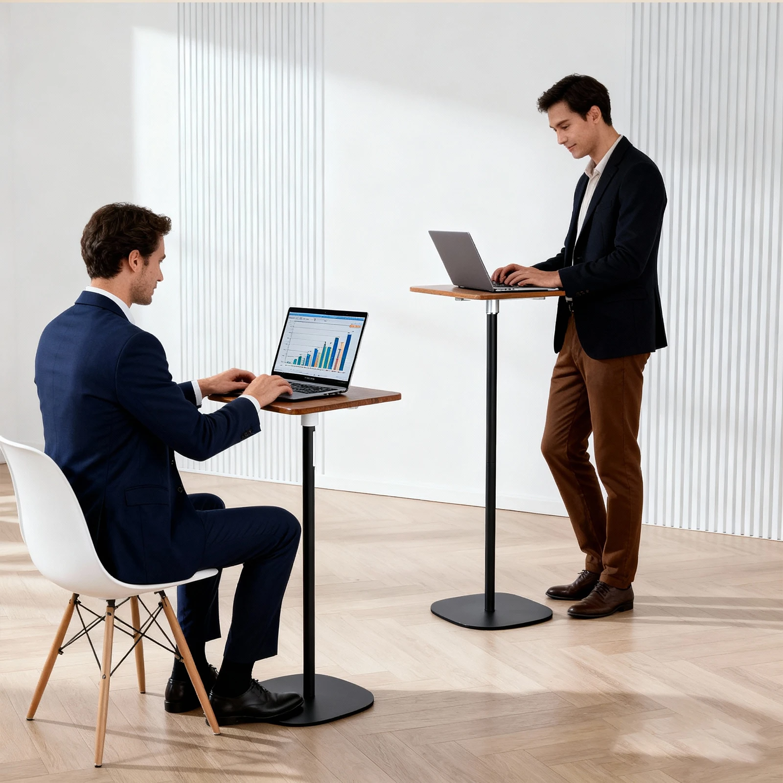 Freistehender Computertisch, Schreibtisch mit verstellbarer Höhe von 18-47 Zoll, Schreibtisch für Bett, Sofa, mobile Arbeitsstation, Laptop-Bodenständer, als Beistelltisch zum Lernen und Arbeiten geeignet – Detail 6