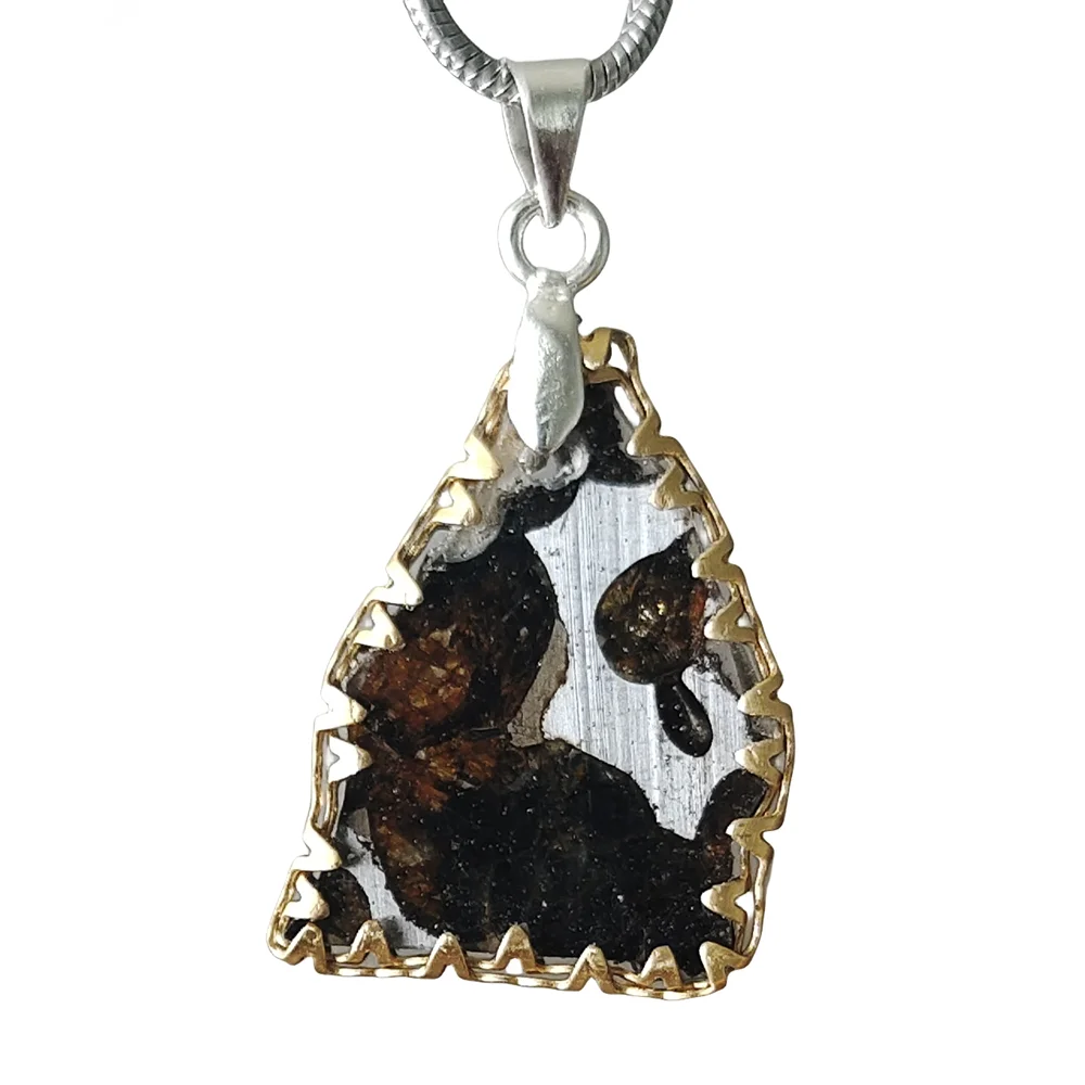 

Kenya Sericho Olive Meteorite Pendant Natural Olive Meteorite Material Pendant Gift Collection - CB165