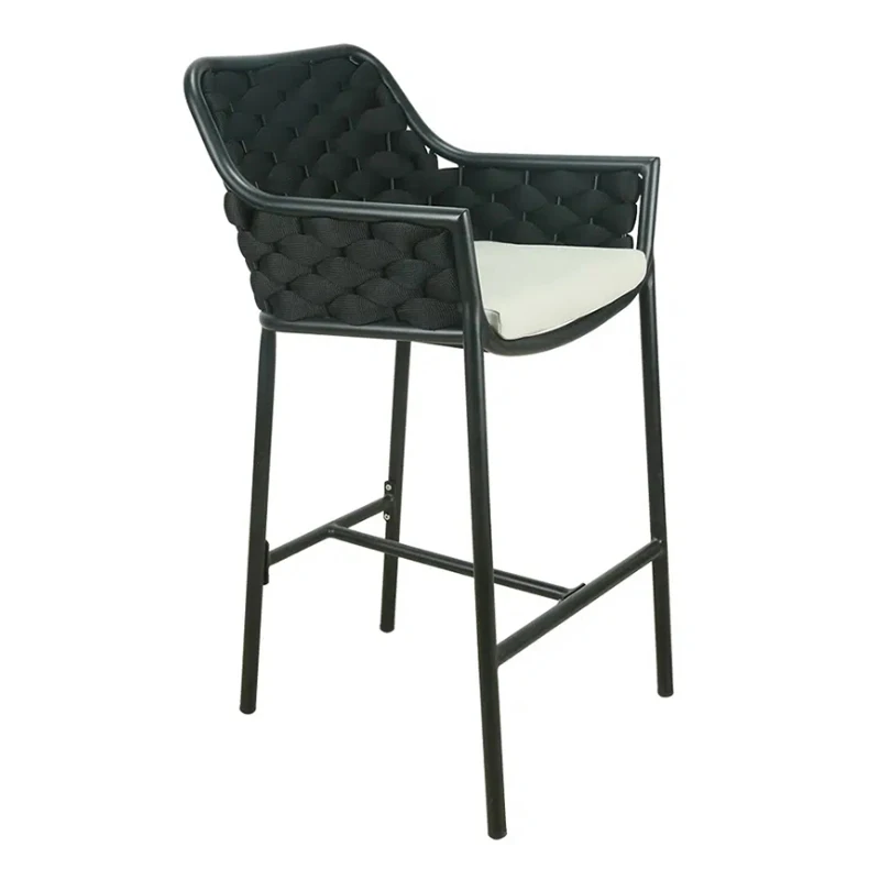 Garden Aluminum Outdoor High Chair Modern Simple Leisure Weatherproof Bar Villa Terrace Balcony