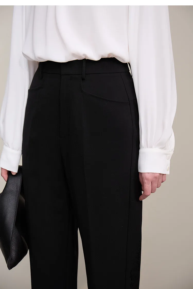 Amii Women Pants 2026 Autumn New Commuter Basic Style Tapered Pants Casual Women's Solid Versatile Ankle-Length Pants 12641091