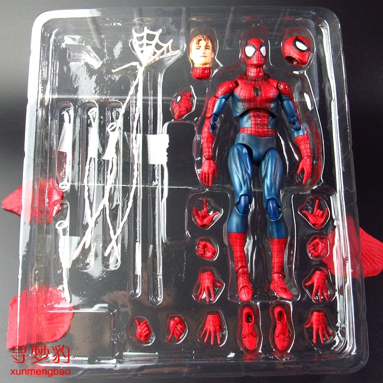 Marvel Spider Man Mafex 075 the Amazing SpiderMan Comic Ver Joints Movable Figure Model Toys 16cm