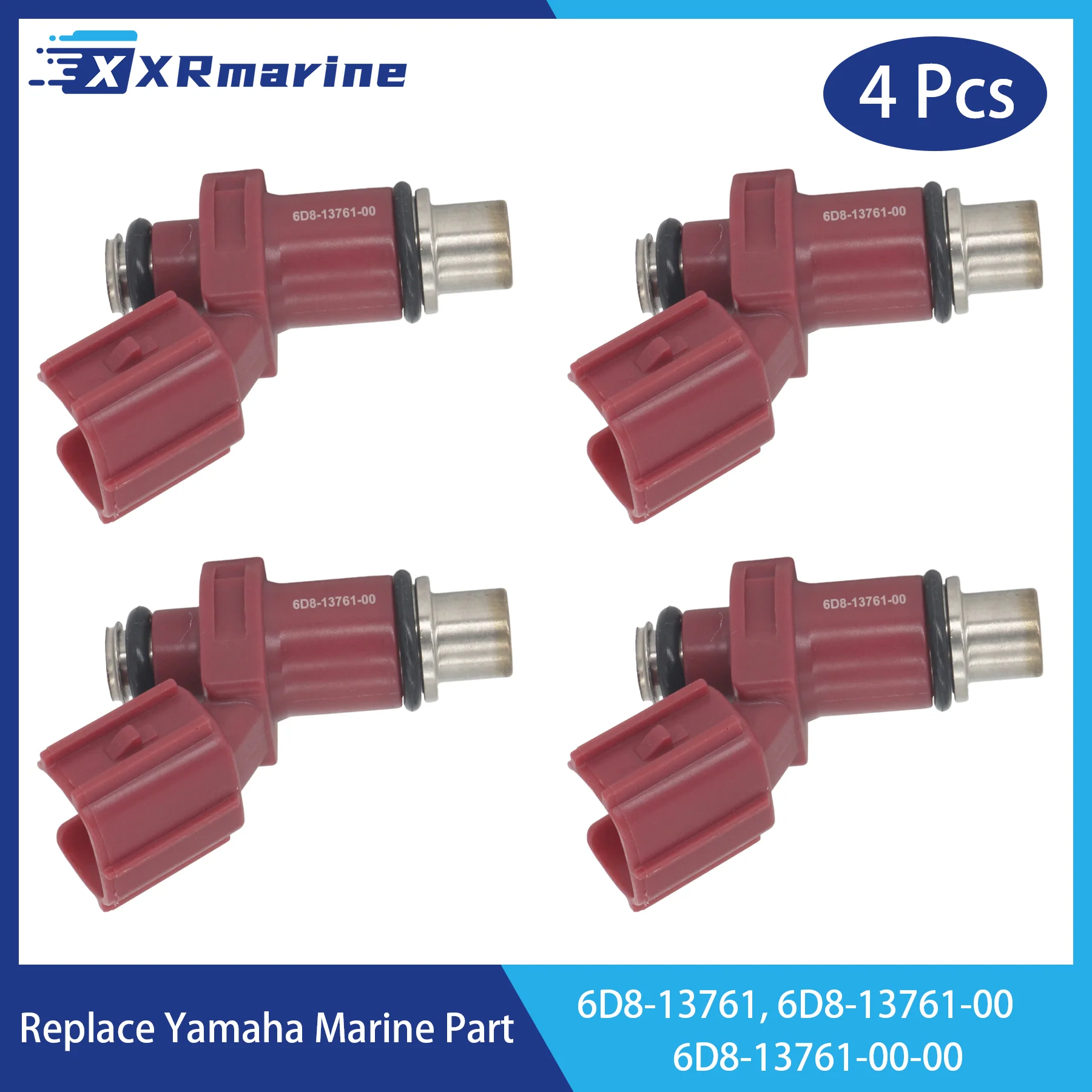 

4 Pcs Fuel Injectors 10 Holes 6D8-13761-00 for Yamaha 4 Stroke F 75 80 90 100 HP Outboard Engine 6D8-13761-00-00 6D8-13761