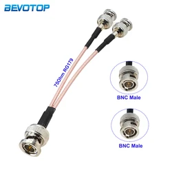 RG179 케이블 BNC 분배기 케이블 V 유형 1 BNC - 2 BNC 75 Ohm 어댑터 커넥터 RG-179 RF 동축 점퍼 피그테일 15CM-50CM
