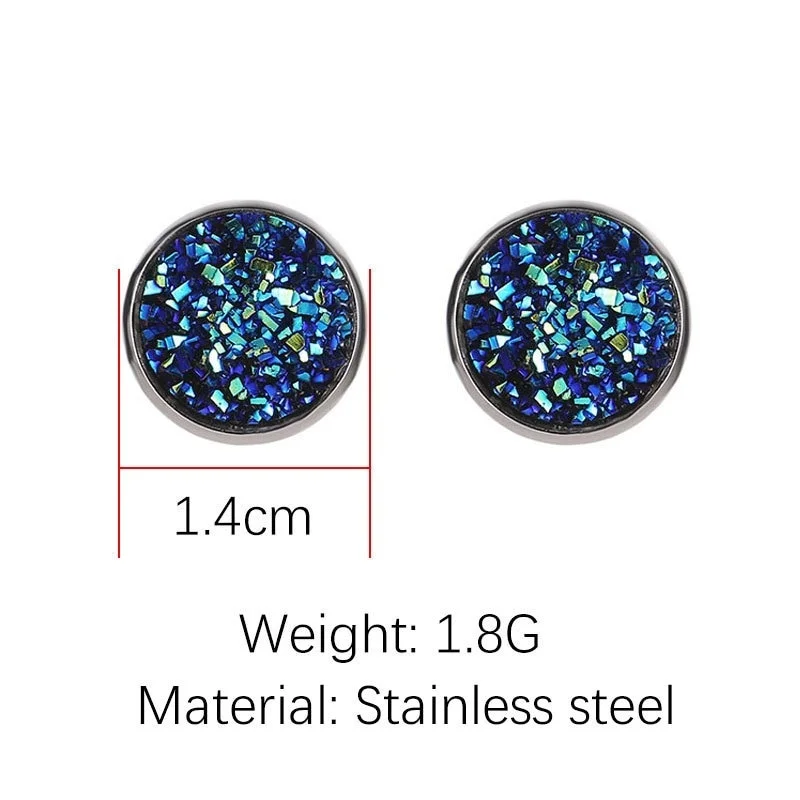 1 Pair Simple Geometric Round Frosted Dream Star Sky Shine Stainless Steel Earrings for Women Fashion Jewlery Gifts Stud Earring