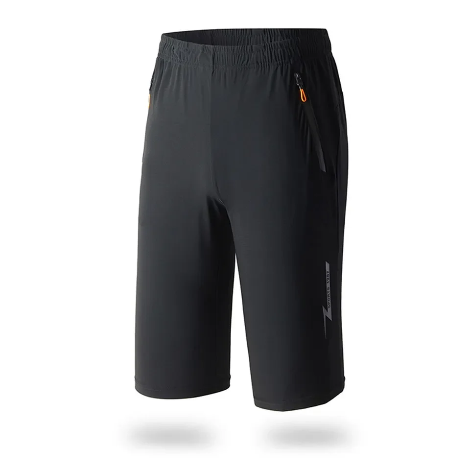 夏用メンズアイスシルクショーツ速乾カジュアルジムショーツ男性用伸縮性スポーツクロップドパンツファッションフィットネスショーツ男性服8XL