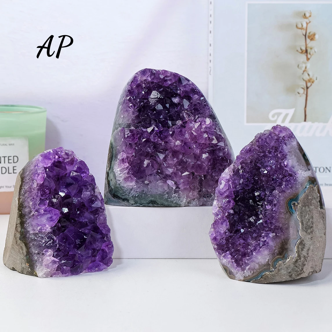 1pc Natural Amethyst Cluster Demagnetized Crystal Block Amethyst Feng Shui Ornament