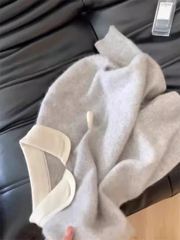 Chic Sweet Sle Puppe Kragen Pullover frauen Lose Fit Gestrickte Top Faionable Herbst Winter Neue Ankunft Warme Baumwolle Mischung