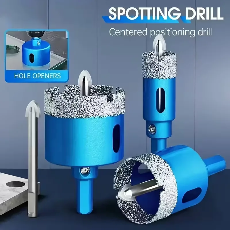 Diamond Core Drill Bit Set Marble Tile Hole Saw Cutter with Centering Bit 18‑35mm for Ceramic Granite Porcelain Glass Drilling