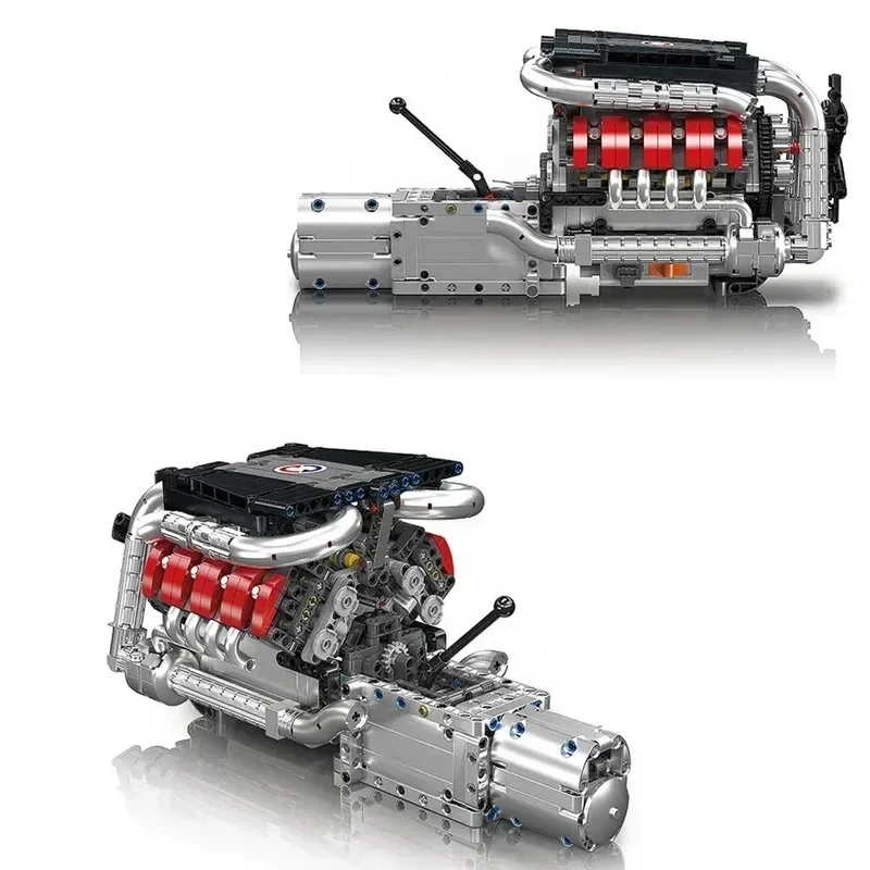 

Mould King 10203 1169Pcs Supercar V8 Engine Building Kit Model MOC Engeering Engine Kids STEM Build Blocks Toys for Adults Gifts