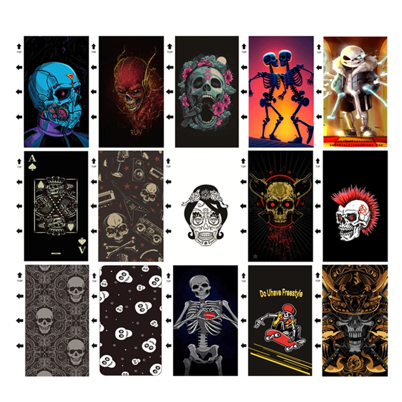 

Skull Embossed Color Film Back Cover Protector Sticker For Blade Cutting Machine Universal Film Skeleton Decorative Cover