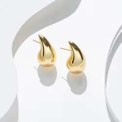 Small Gold Color Water Drop Stud Earring for Women Ear Jewelry Simple Valentine's Day Gift