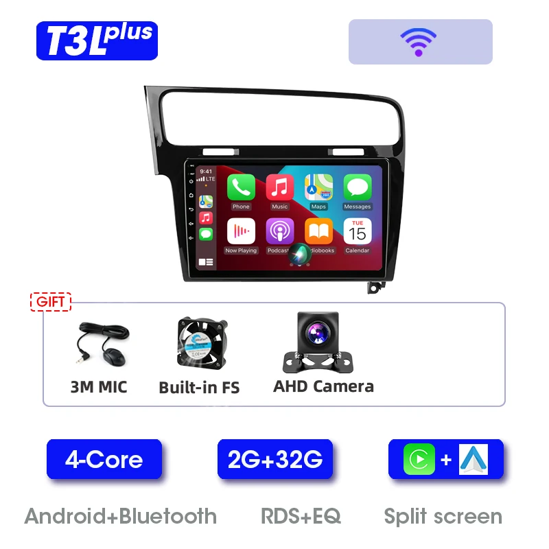 Srnubi Android Autoradio CarPlay GPS Navigatie Bluetooth Multimedia Video Player Voor Volkswagen VW Golf7 MK7 GTI 2013-2017 2Din