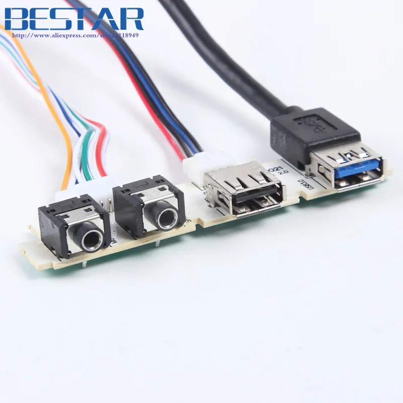 Корпус компьютера ПК Передняя панель PCB USB 3.0 + USB 2.0 + разъем Аудиомикрофон + группа SPK Кабель материнской платы