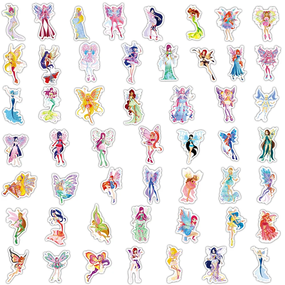 10/30/50PCS Disney Butterfly Princess Series Stickers DIY Phone Laptop Luggage Skateboard Graffiti Decals Fun for Kid Gift