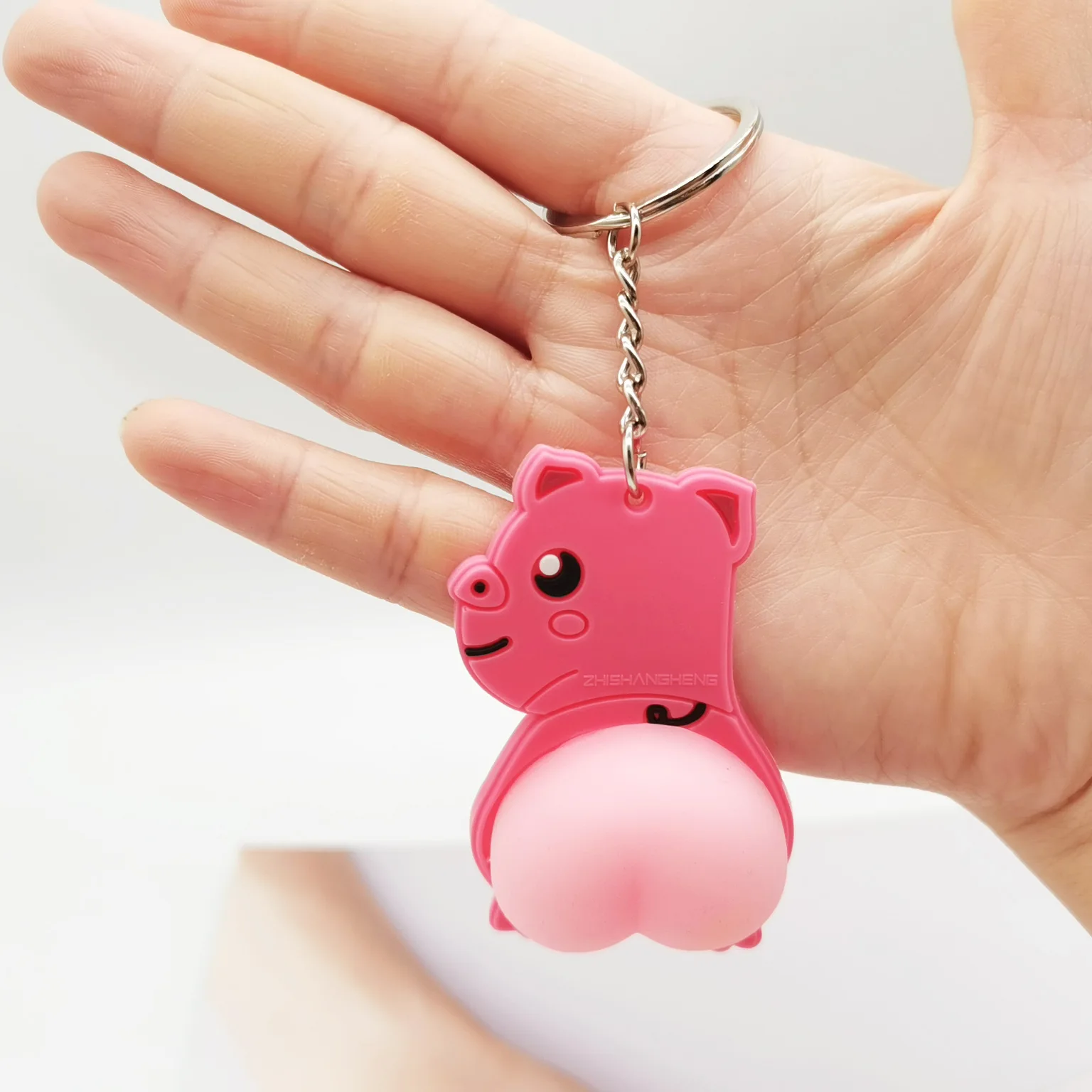 1 Buah Cincin Kunci Remas Pantat Fidget Butt Doll Kartun Mini Keychain Bola Licin Kebaruan Hadiah Interaktif Kecemasan Mainan untuk Anak-anak