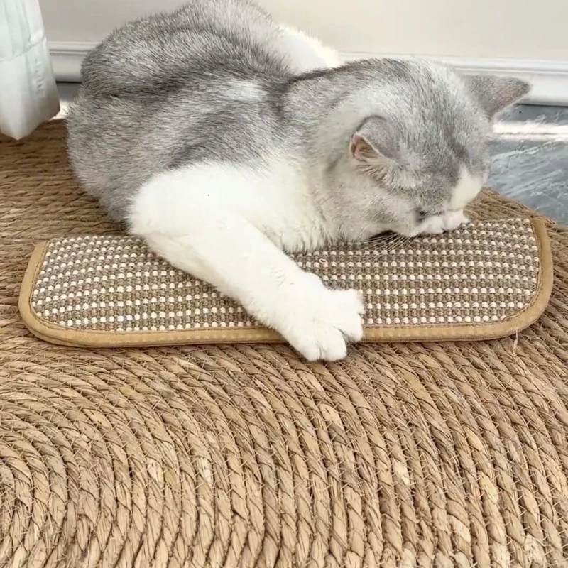 Catnip Chew Pillow with Jute Texture: Soothing Cat Toy for Dental Health, Scratching & Boredom Relief - Self-Play Cuddle Pad